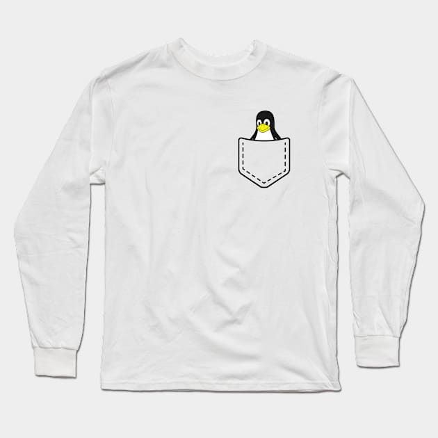 linux in the pocket Black Long Sleeve T-Shirt by guicsilva@gmail.com